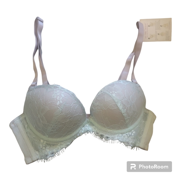 THE LITTLE BRA COMPANY Catherine Green Lace Push Up Bra - Size 28A, XXS - Picture 1 of 4